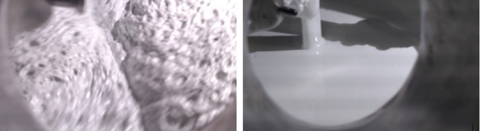 Figure 3: Adhesive mix before and after degassing